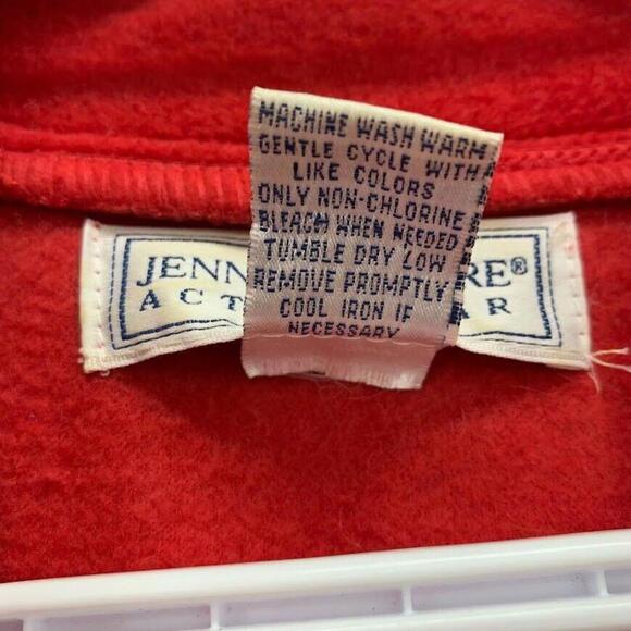 Jennifer Moore Activewear 1/4 Zip Snowflake Red Black Fleece Pullover Sweater Si - Picture 3 of 7